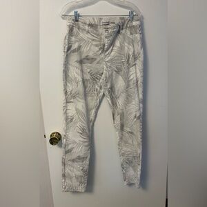 Calvin Klein Gray Botanical Print Pants size 8 EUC
